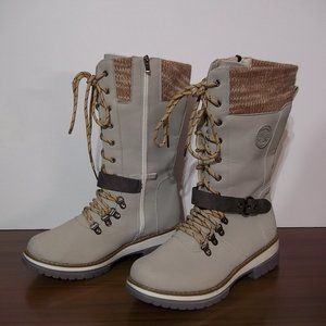NEW - Oh! Chics - Ladies - grey/tan - mid-calf - winter boots - size 9